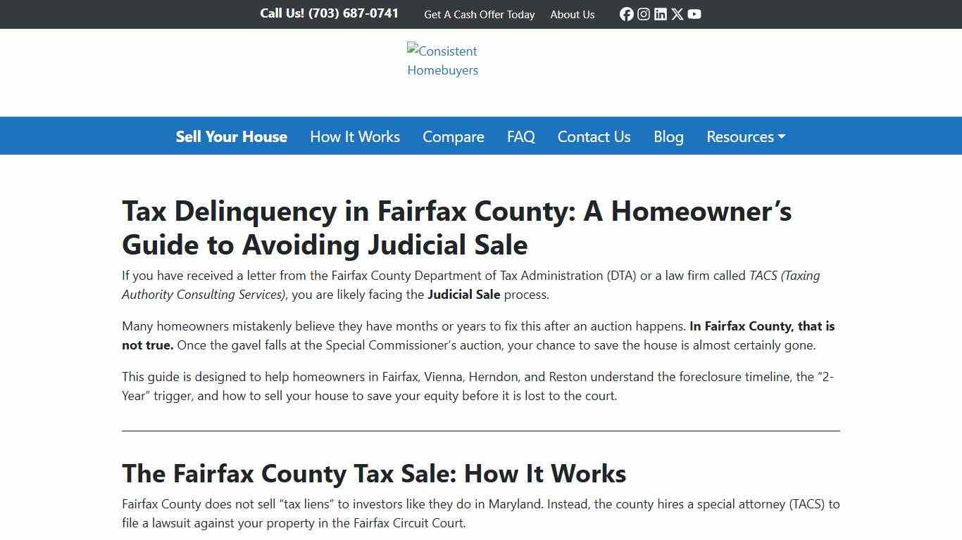 Sell Tax Delinquent House in Fairfax County, VA 2026 Guide